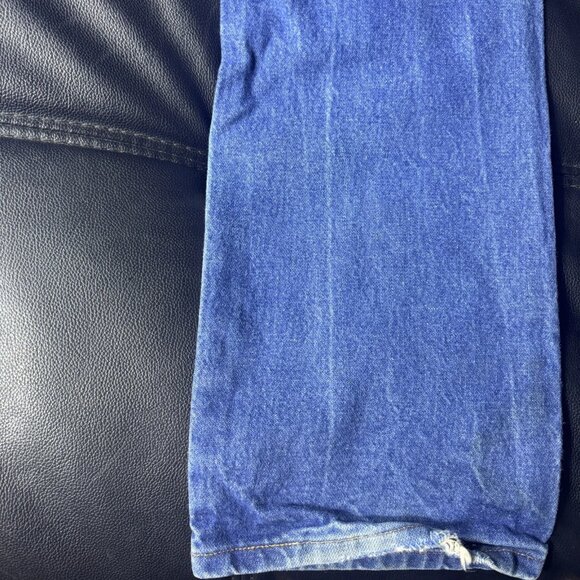 Wrangler Men's Straight Leg Jeans Blue Denim Faded Flat Front 5-Pocket 38x33 - Picture 14 of 16